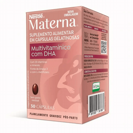 Materna DHA Multivitaminico Nestlé 30 Cápsulas - Imagem 2